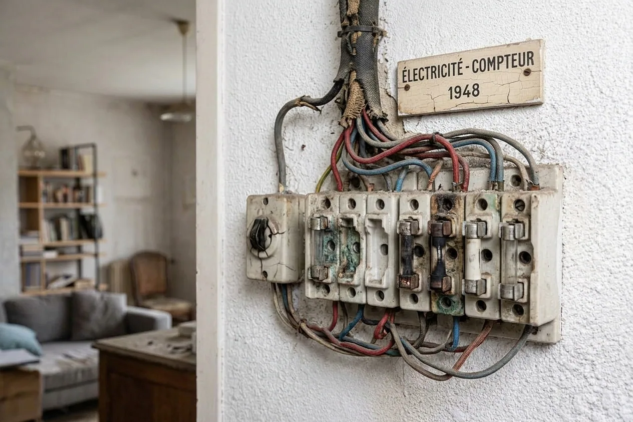 Diagnostic électrique obligatoire à Cholet — avant (chantier 1)